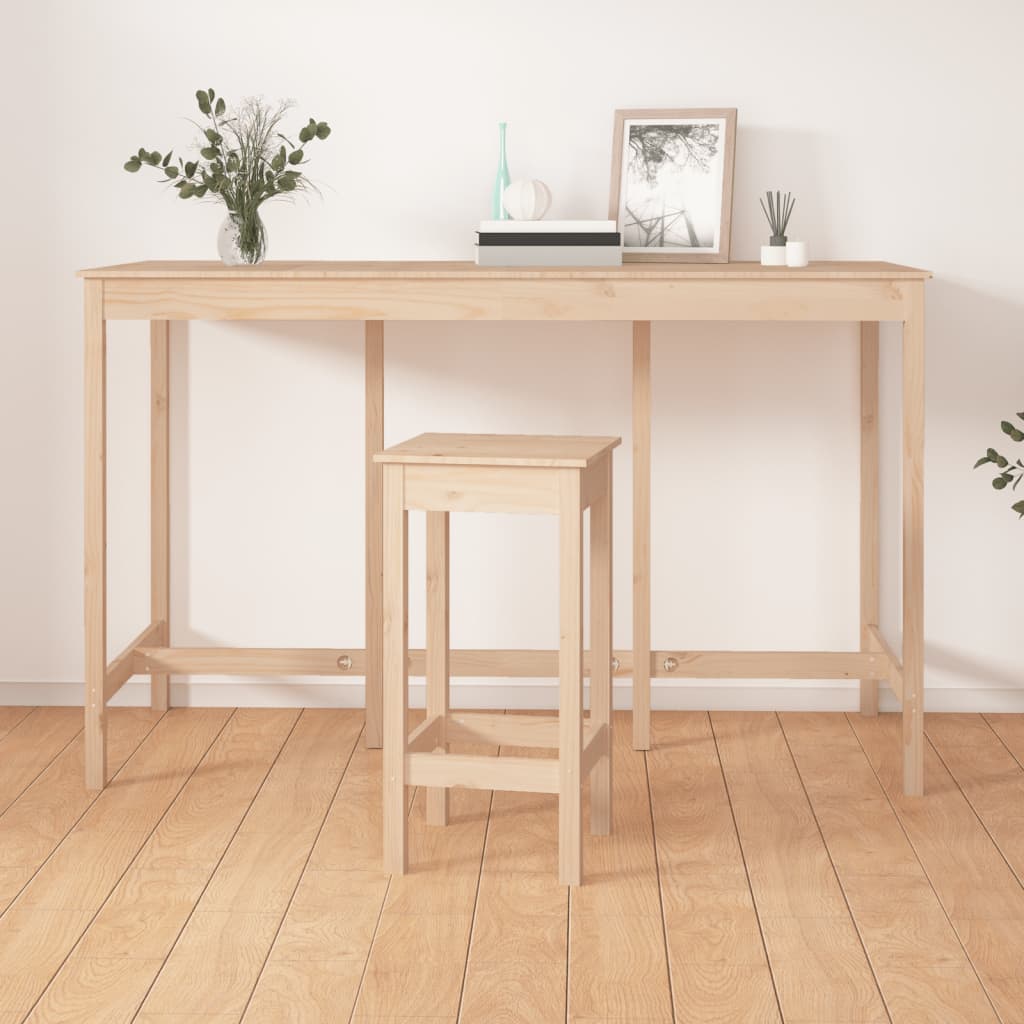Mesa Alta De Bar Madera Maciza De Pino