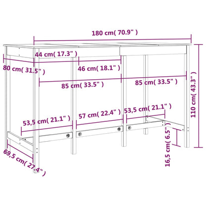 Mesa Alta De Bar Madera Maciza De Pino