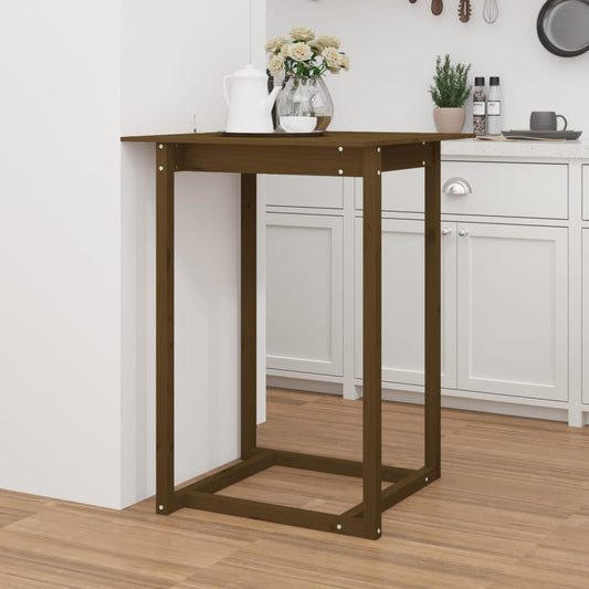 Mesa Alta De Bar Madera Maciza De Pino