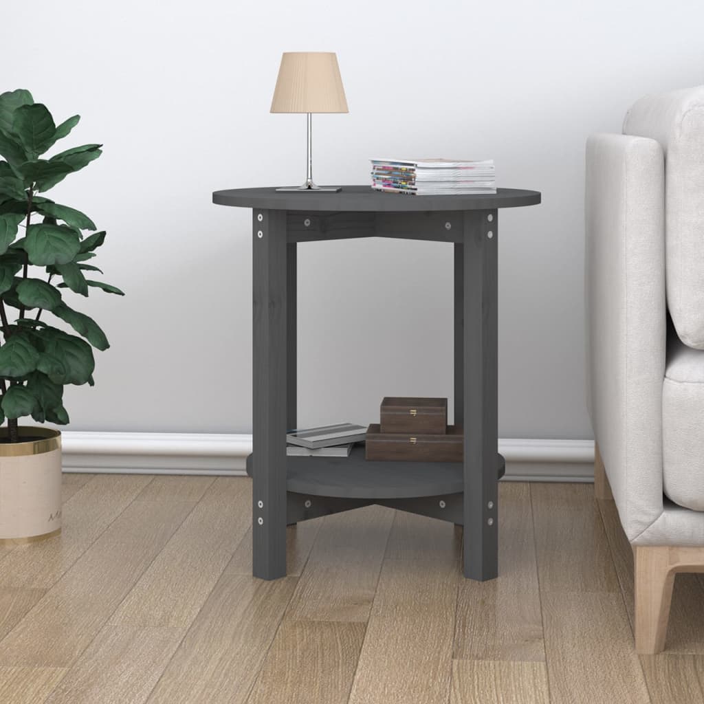 Mesa De Centro De Madera Maciza De Pino Ø55X60 Cm