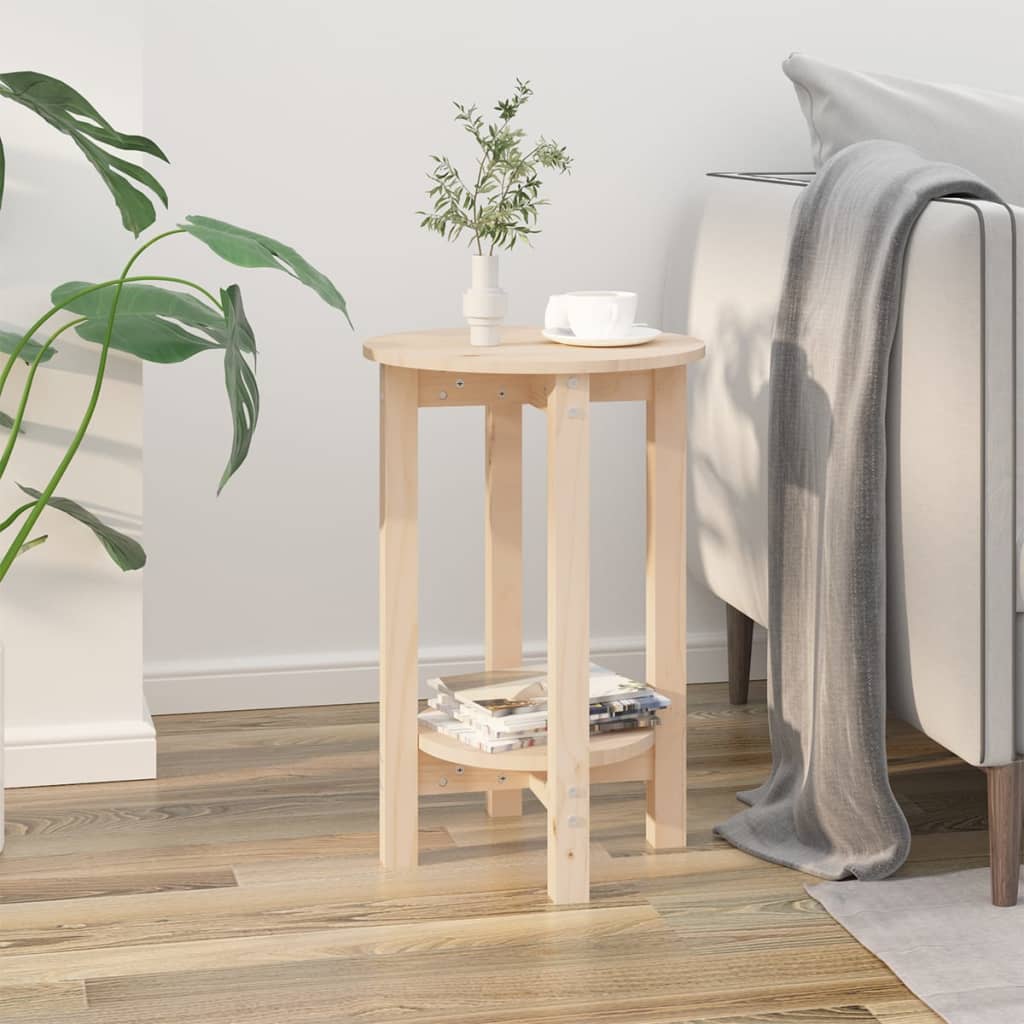 Mesa De Centro De Madera Maciza De Pino Ø55X60 Cm