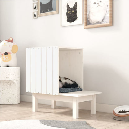 Casa Para Gatos De Madera Maciza De Pino 60X36X60 Cm