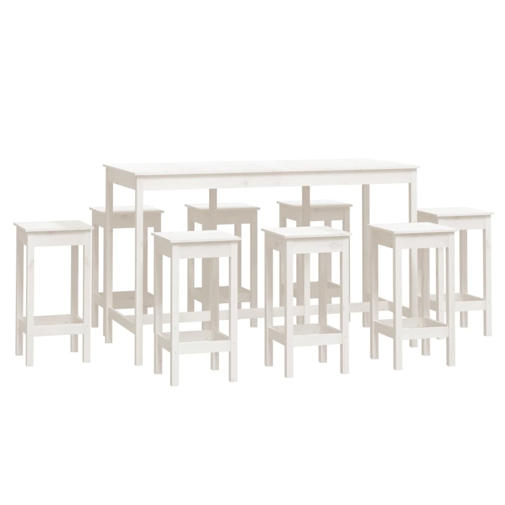 Set De Bar 9 Piezas Madera Maciza De Pino