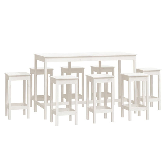Set De Bar 9 Piezas Madera Maciza De Pino