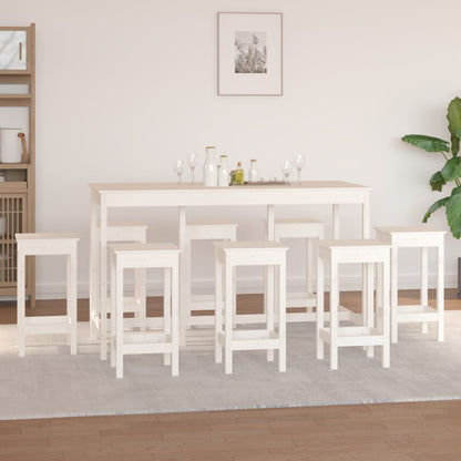 Set De Bar 9 Piezas Madera Maciza De Pino