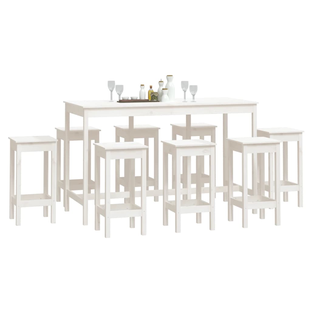 Set De Bar 9 Piezas Madera Maciza De Pino