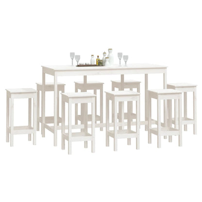 Set De Bar 9 Piezas Madera Maciza De Pino
