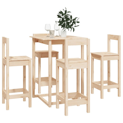 Set De Bar 5 Piezas Madera Maciza De Pino