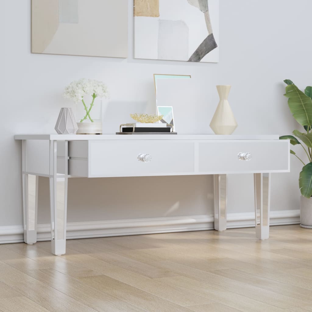Mesa De Centro Especular Madera Tecnológica Vidrio 106X45X45 Cm
