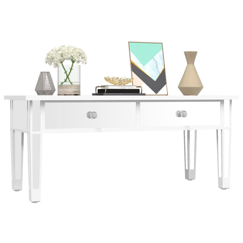 Mesa De Centro Especular Madera Tecnológica Vidrio 106X45X45 Cm