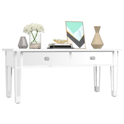 Mesa De Centro Especular Madera Tecnológica Vidrio 106X45X45 Cm