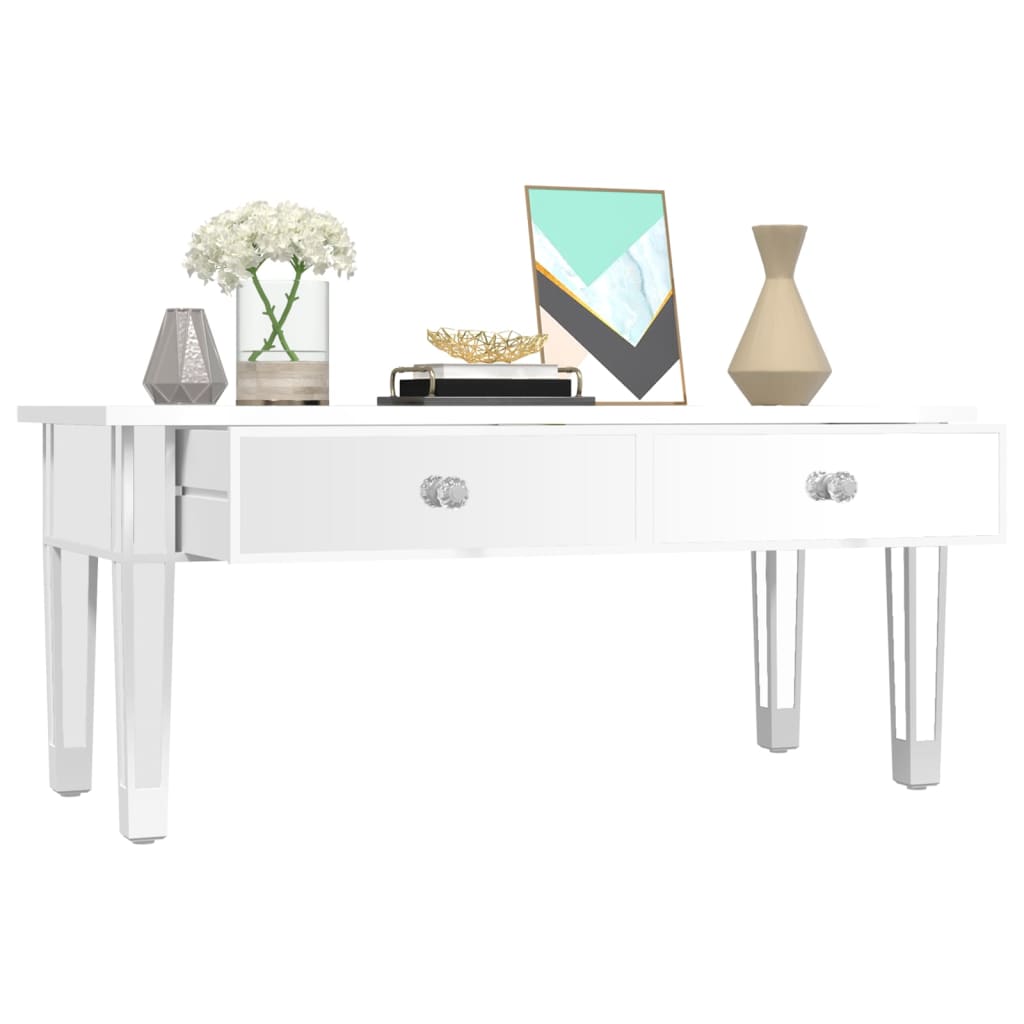 Mesa De Centro Especular Madera Tecnológica Vidrio 106X45X45 Cm