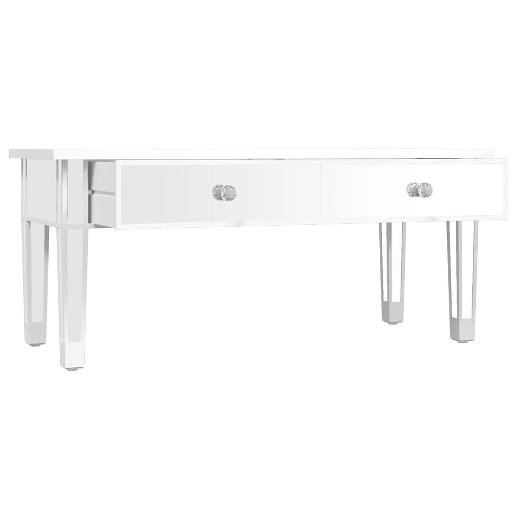 Mesa De Centro Especular Madera Tecnológica Vidrio 106X45X45 Cm