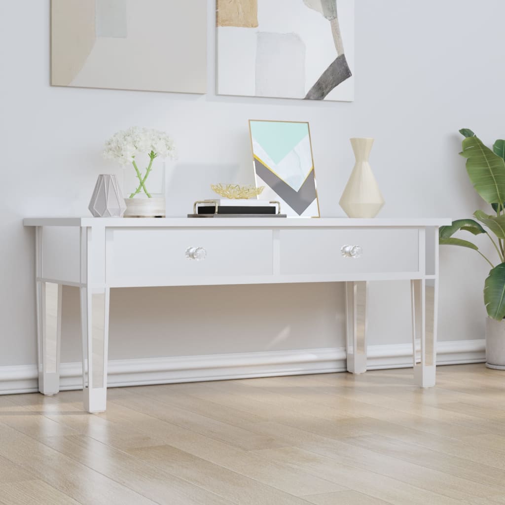 Mesa De Centro Especular Madera Tecnológica Vidrio 106X45X45 Cm
