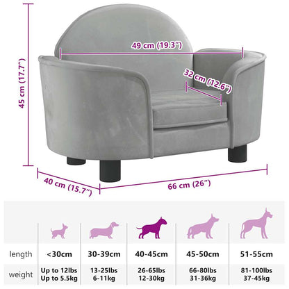 Cama Para Perros De Terciopelo 66X40X45 Cm