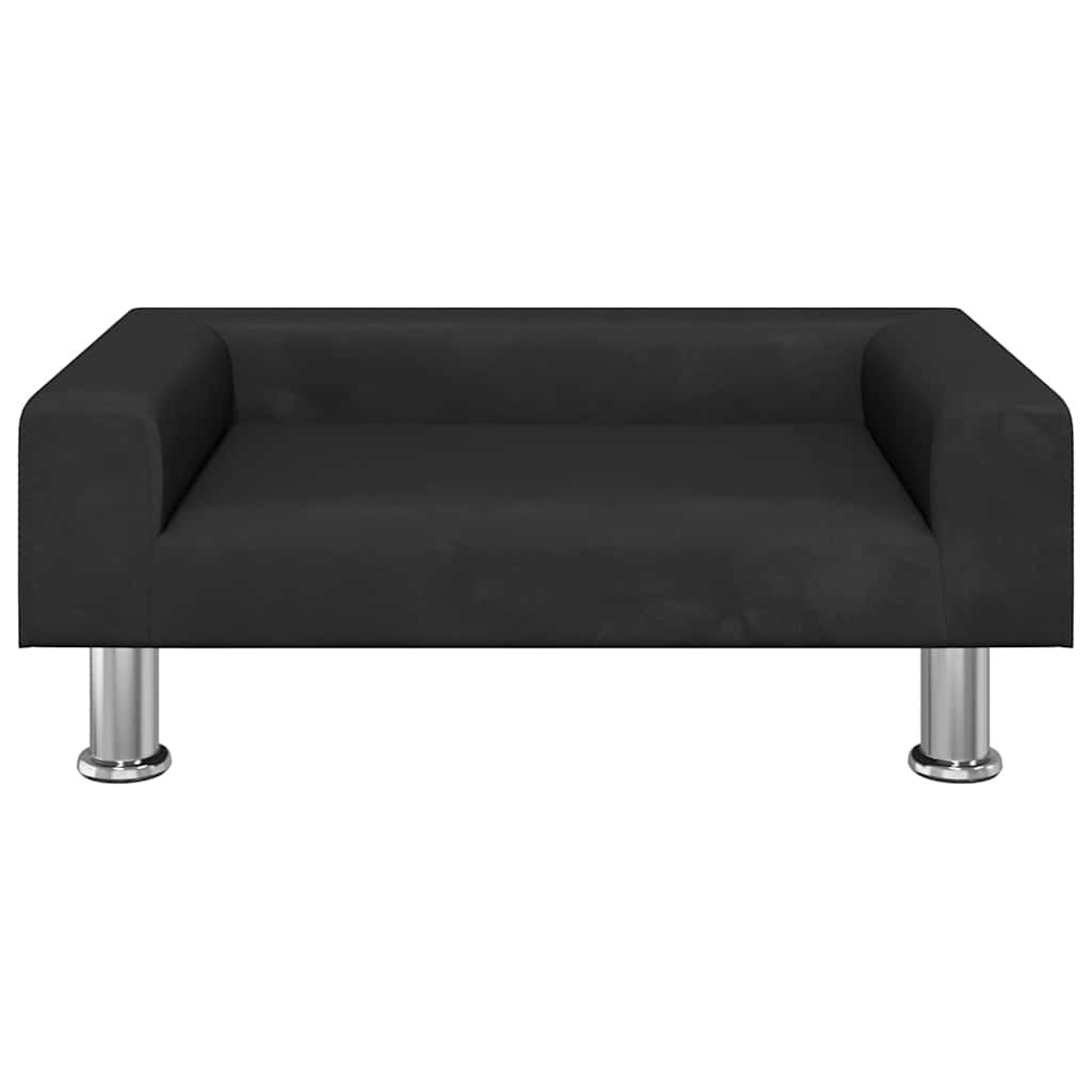 Cama Para Perros De Terciopelo Negra 70X45X26,5 Cm