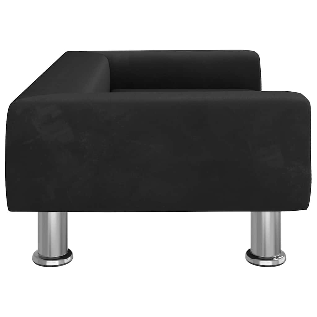 Cama Para Perros De Terciopelo Negra 70X45X26,5 Cm