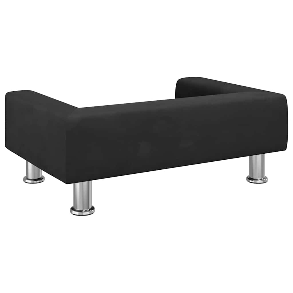 Cama Para Perros De Terciopelo Negra 70X45X26,5 Cm