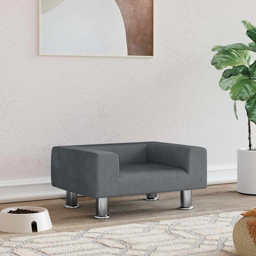 Cama Para Perros De Terciopelo Negra 70X45X26,5 Cm