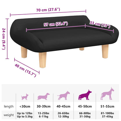 Cama Para Perros De Negra 70X40X24 Cm