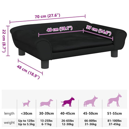 Cama Para Perros De Terciopelo Negra