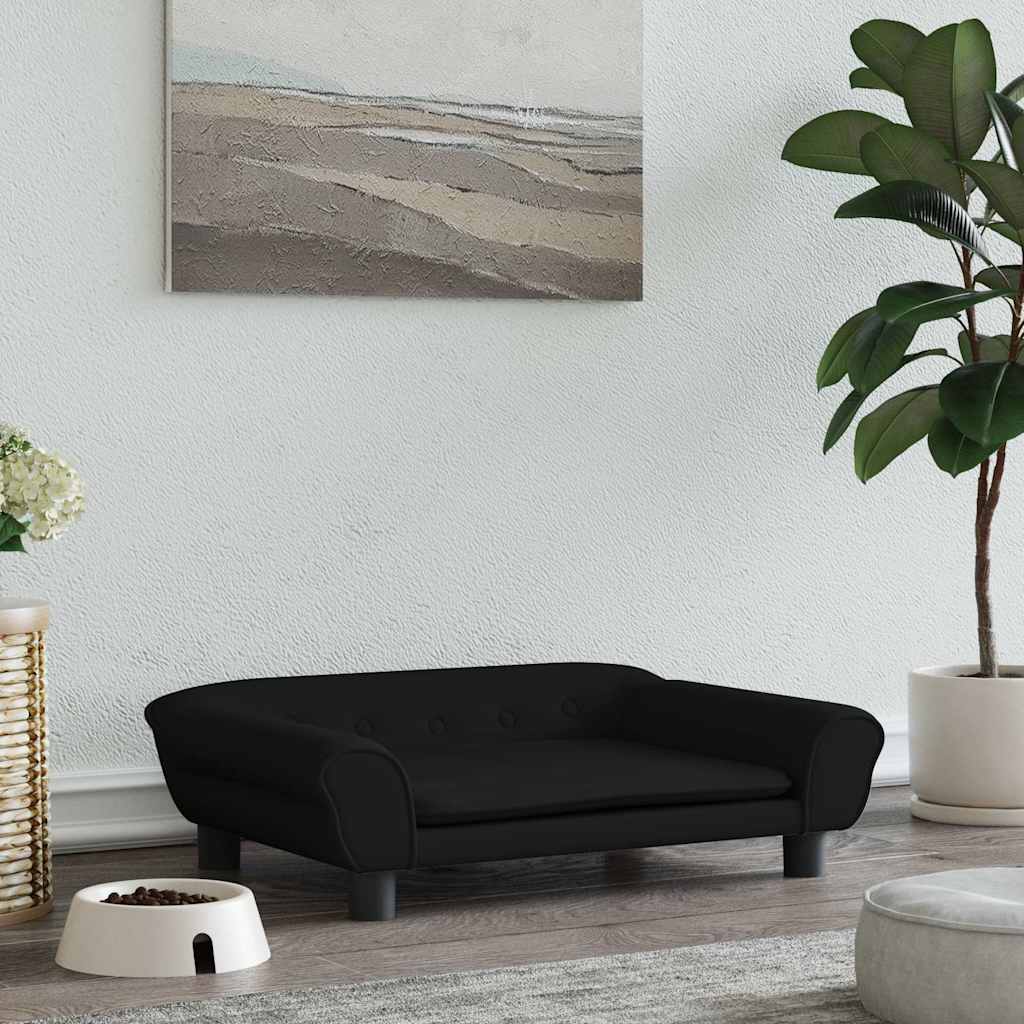 Cama Para Perros De Terciopelo Negra