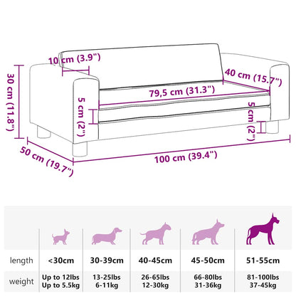 Cama De Perros Con Extensión 100X50X30 Cm