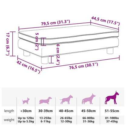 Cama De Perros Con Extensión 100X50X30 Cm