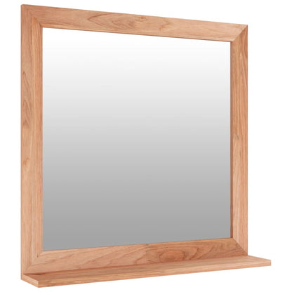 Espejo De Pared Madera Maciza Nogal 55X55 Cm
