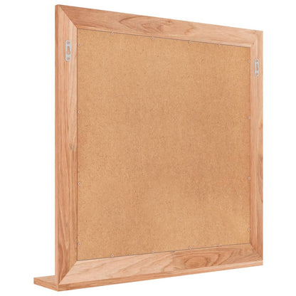 Espejo De Pared Madera Maciza Nogal 55X55 Cm
