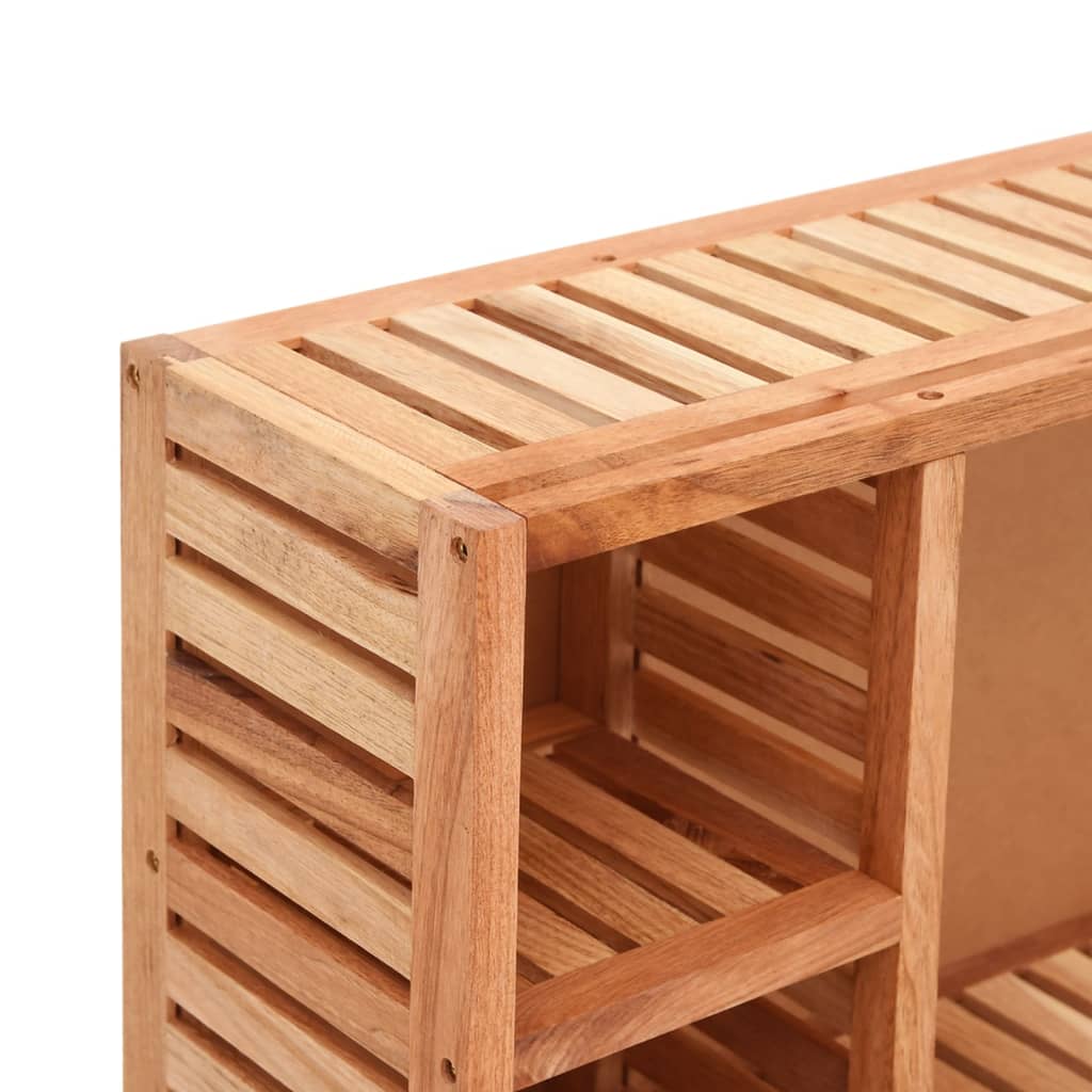 Armario Con Espejo Madera Maciza Nogal 80X17X34 Cm