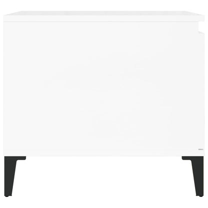 Mesa De Centro Madera Contrachapada Blanco Brillo 100X50X45 Cm
