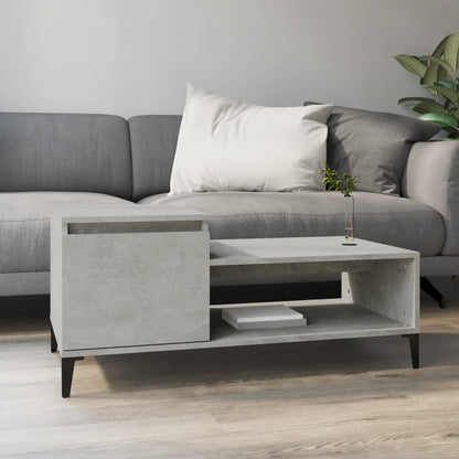 Mesa De Centro Madera Contrachapada Blanco Brillo 100X50X45 Cm