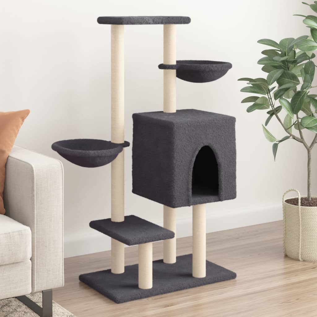 Rascador Para Gatos Con Postes De Sisal Color 117 Cm