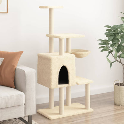 Rascador Para Gatos Con Postes De Sisal 131 Cm