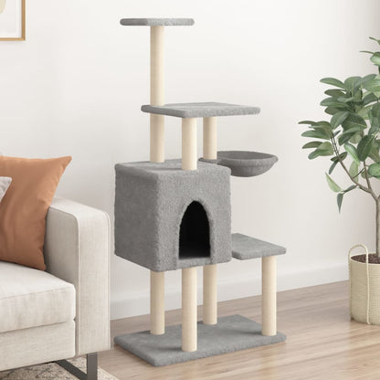 Rascador Para Gatos Con Postes De Sisal 131 Cm