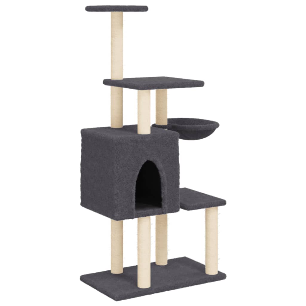 Rascador Para Gatos Con Postes De Sisal 131 Cm