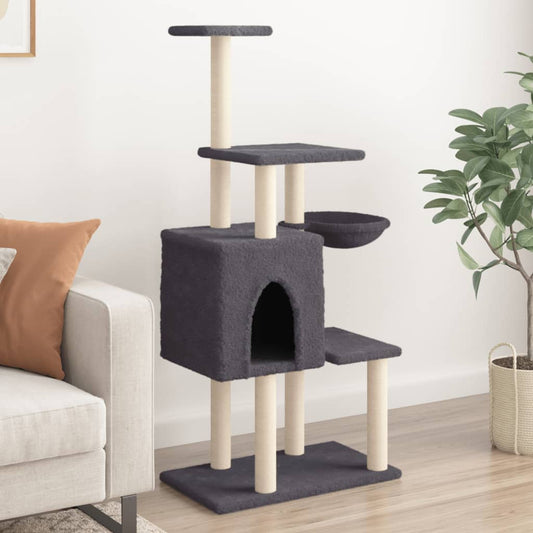 Rascador Para Gatos Con Postes De Sisal 131 Cm