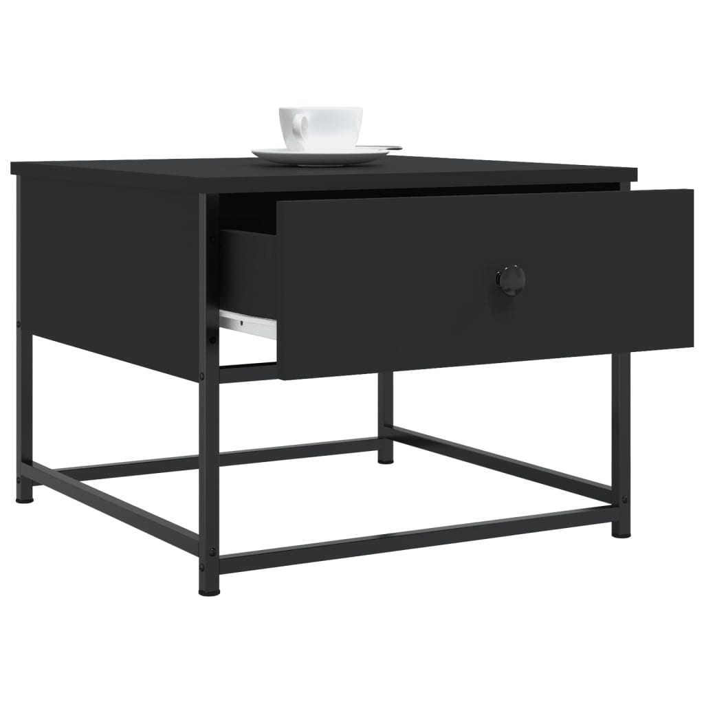 Mesa De Centro Madera De Ingeniería Negra 51X51X40 Cm