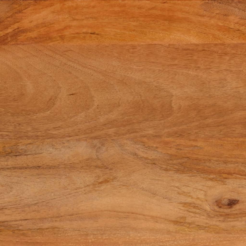 Mesa De Centro Madera Maciza De Mango Negro Marrón 100X54X40 Cm