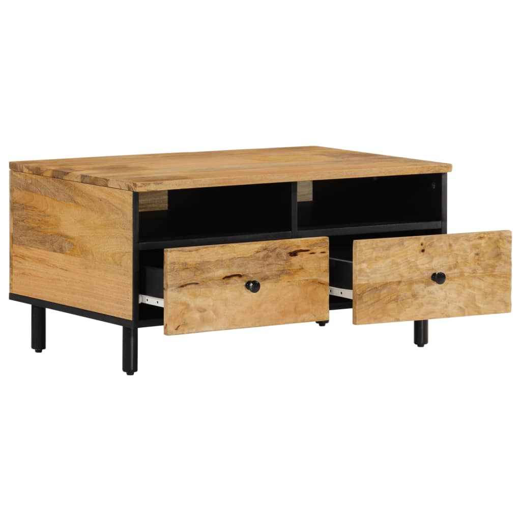 Mesa De Centro De Madera Maciza Mango 80X54X40 Cm