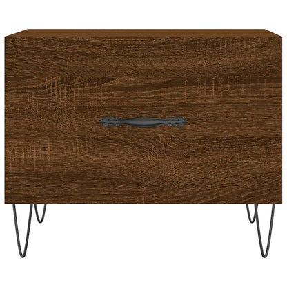 Mesa De Centro Madera Contrachapada Roble Marrón 50X50X40 Cm