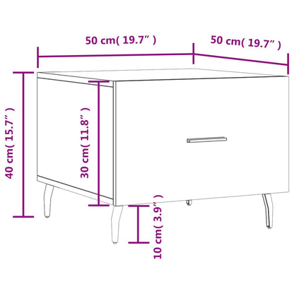 Mesa De Centro Madera De Ingeniería Brillo Blanco 50X50X40 Cm