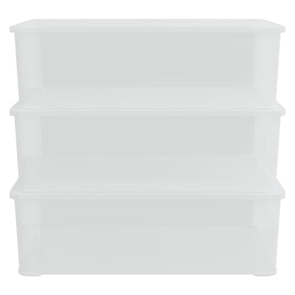 Cajas De Almacenaje Apilables 3 Uds Plástico