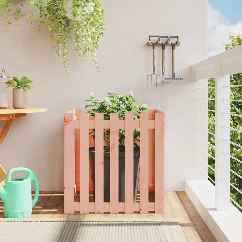 Arriate Elevado Jardín Con Valla Madera Maciza Pino 150X30X30Cm