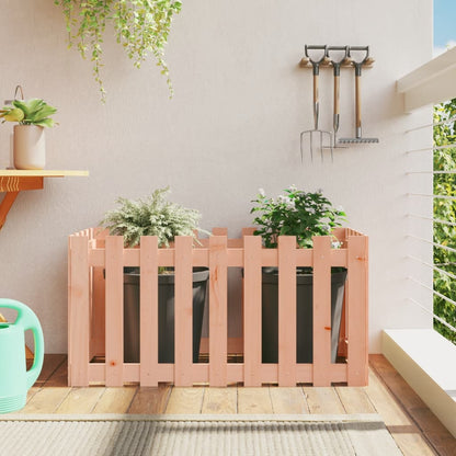 Arriate Elevado Jardín Con Valla Madera Maciza Pino 150X30X30Cm