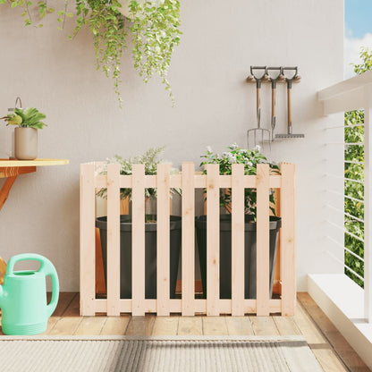 Arriate Elevado Jardín Con Valla Madera Maciza Pino 150X30X30Cm