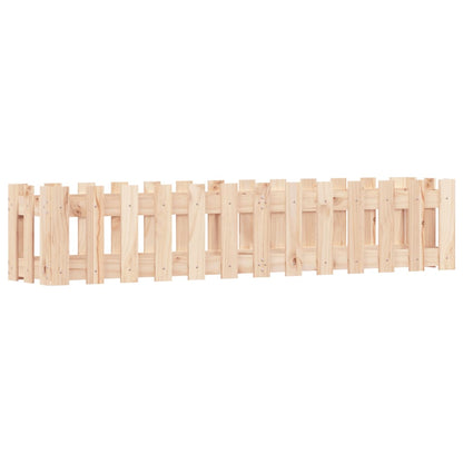 Arriate Elevado Jardín Con Valla Madera Maciza Pino 150X30X30Cm