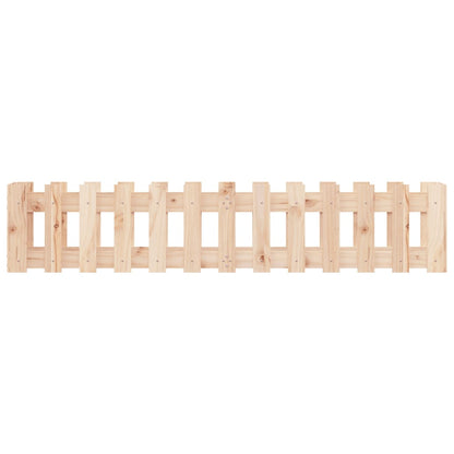 Arriate Elevado Jardín Con Valla Madera Maciza Pino 150X30X30Cm