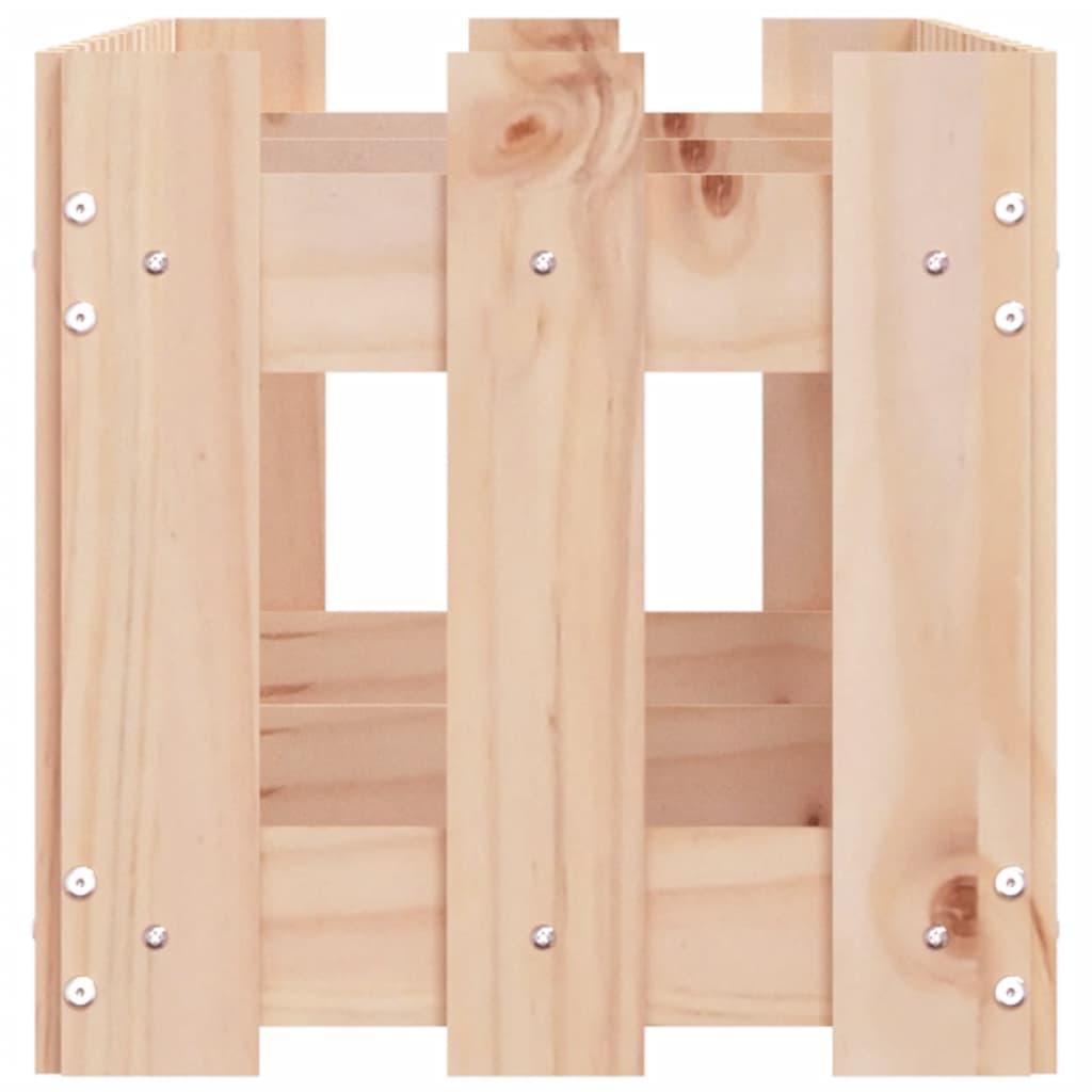Arriate Elevado Jardín Con Valla Madera Maciza Pino 150X30X30Cm